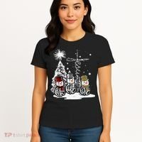 Faith Love Hope Cross Winter Snowman Women's T-Shirt thumb 4