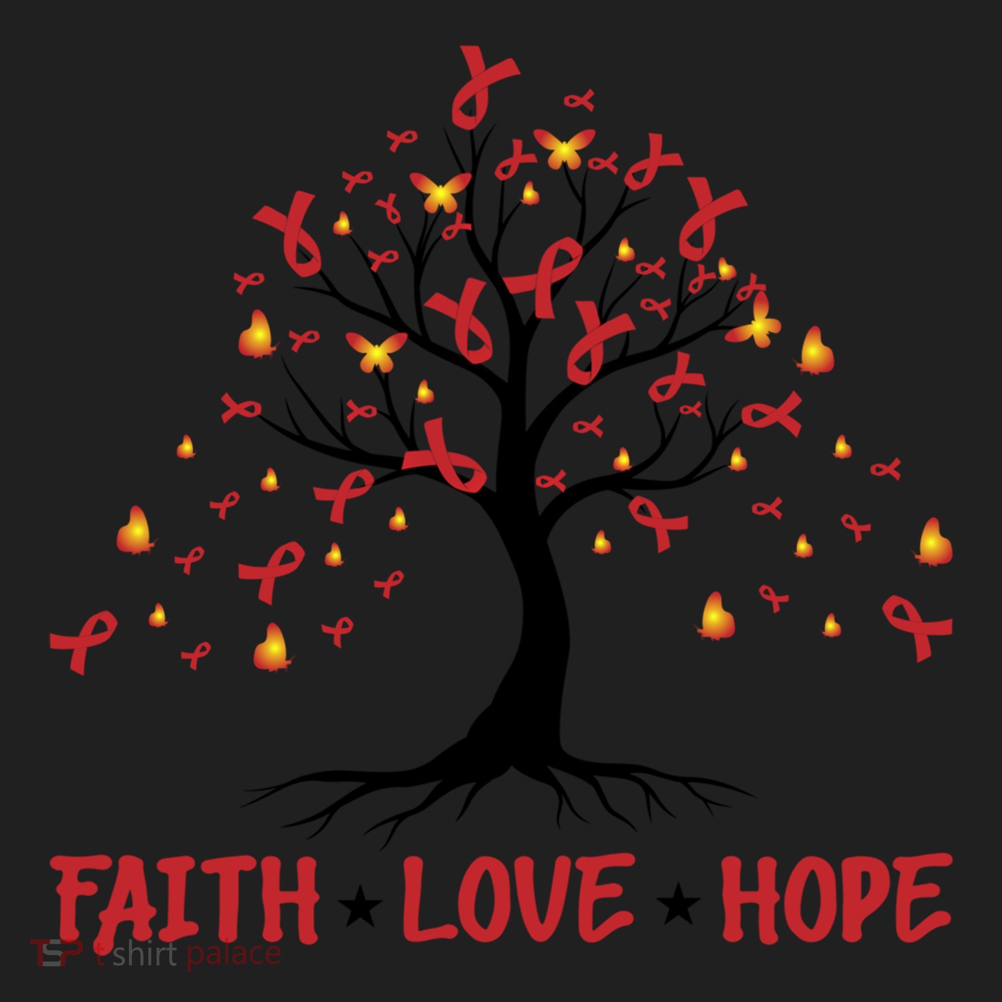 Faith Love Hope World Aids Day Cool Gift Golf Towel