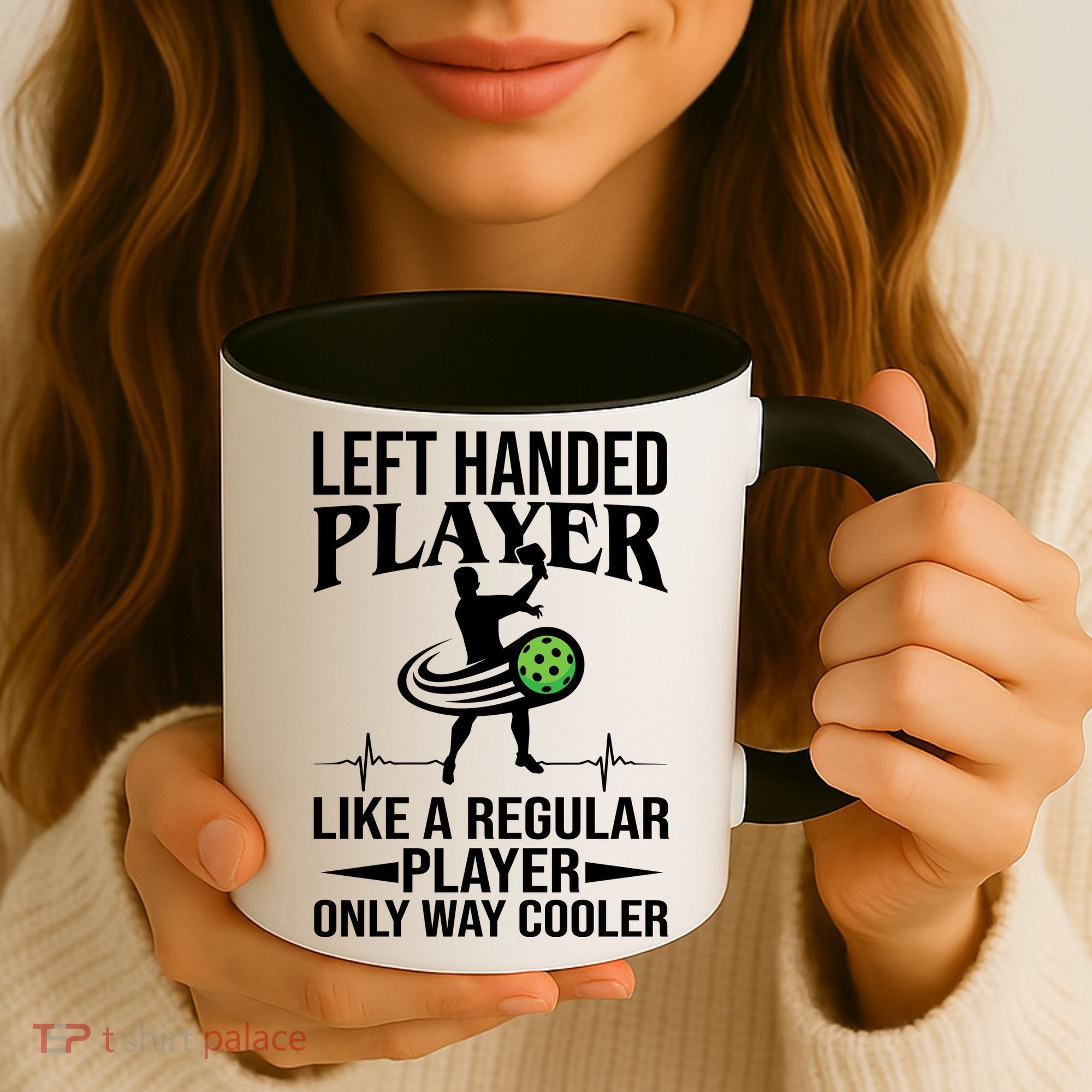 Funny Left Handed Player Like A Regular Player Only Cooler Pickle Paddle Ball Coffee Mug