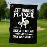 Funny Left Handed Player Like A Regular Player Only Cooler Pickle Paddle Ball Golf Towel thumb 1
