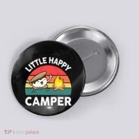 Funny Little Happy Camper Boy Girl Smore Camping Button thumb 0
