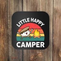 Funny Little Happy Camper Boy Girl Smore Camping Coaster thumb 0