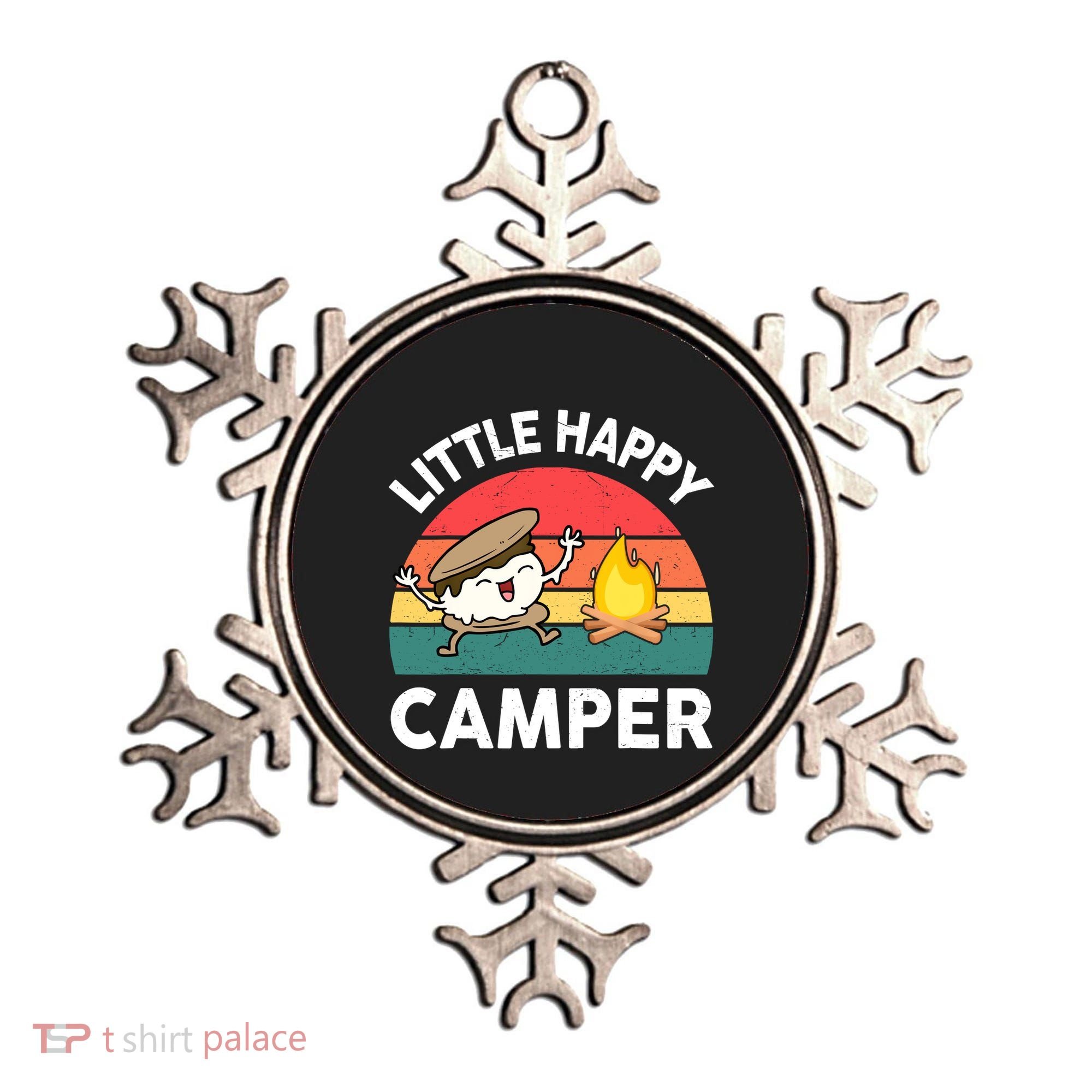 Funny Little Happy Camper Boy Girl Smore Camping Ornament