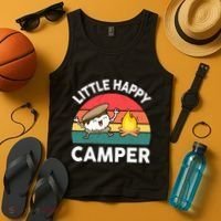 Funny Little Happy Camper Boy Girl Smore Camping Tank Top thumb 4
