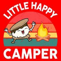 Funny Little Happy Camper Boy Girl Smore Camping Santa Hat thumb 1