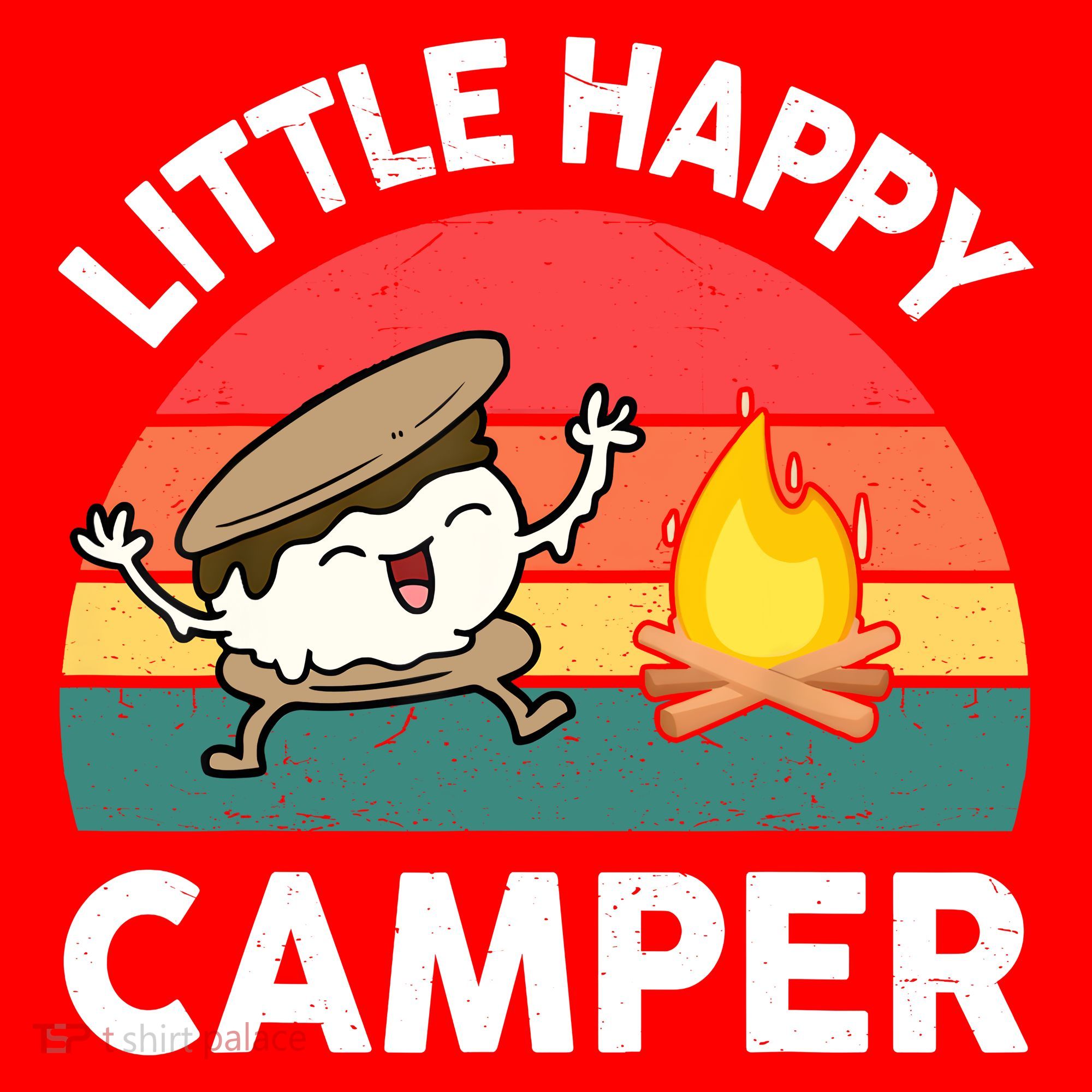 Funny Little Happy Camper Boy Girl Smore Camping Santa Hat