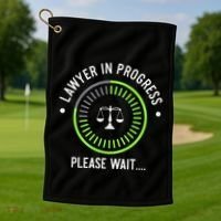 Funny Lawyer In Progress Gift T Law School Apparel Golf Towel thumb 1