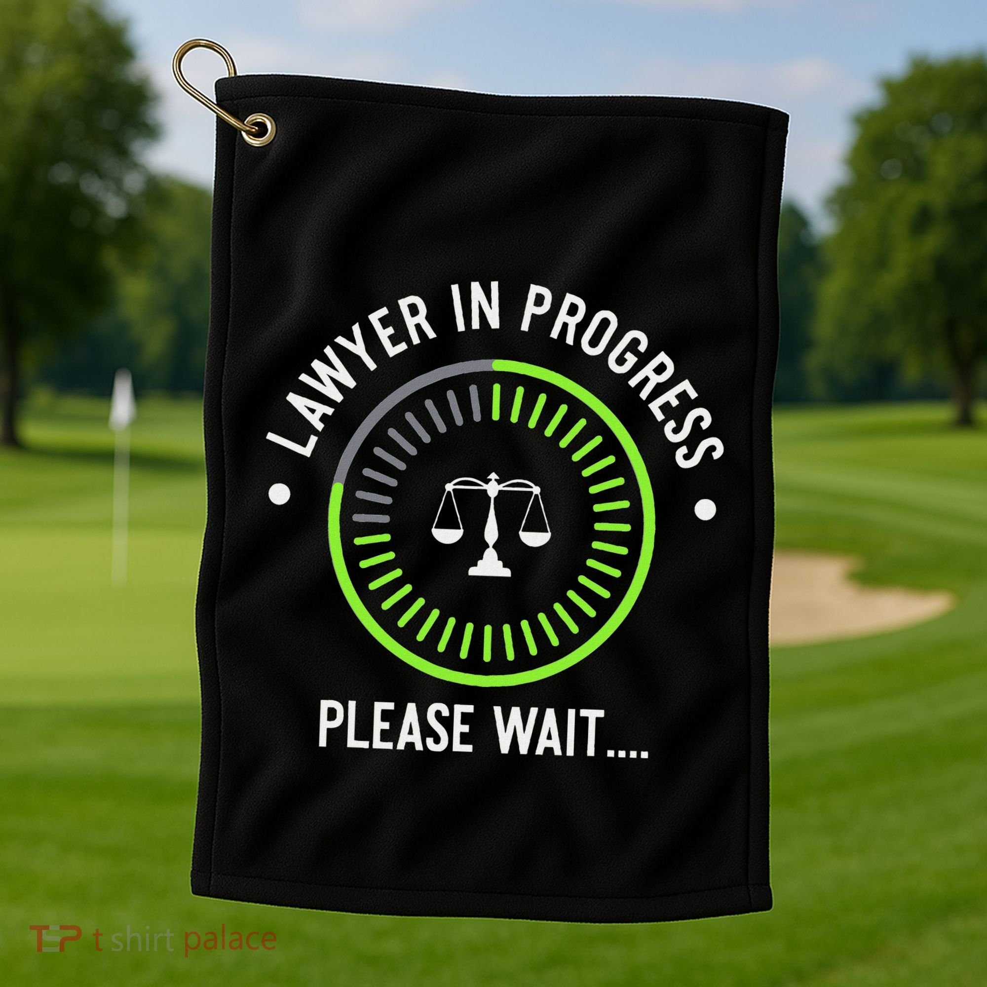 Funny Lawyer In Progress Gift T Law School Apparel Golf Towel