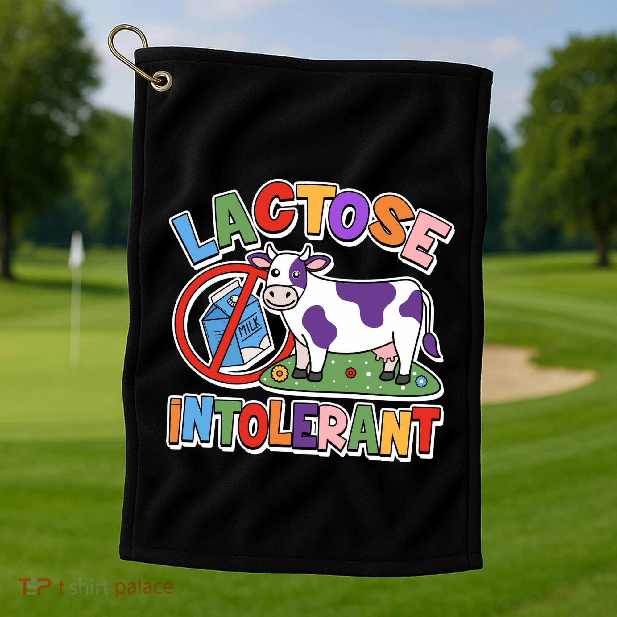 Funny Lactose Intorerant Cow Golf Towel