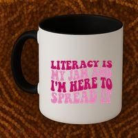 Funny Literacy Is My Jam And IM Here To Spread It Coffee Mug thumb 2