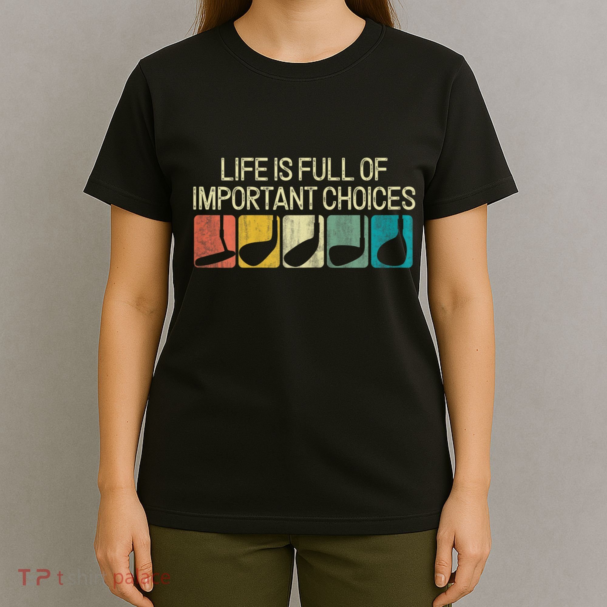 Funny Life Is Full Of Important Choices Vintage Golf Golfer T-Shirt
