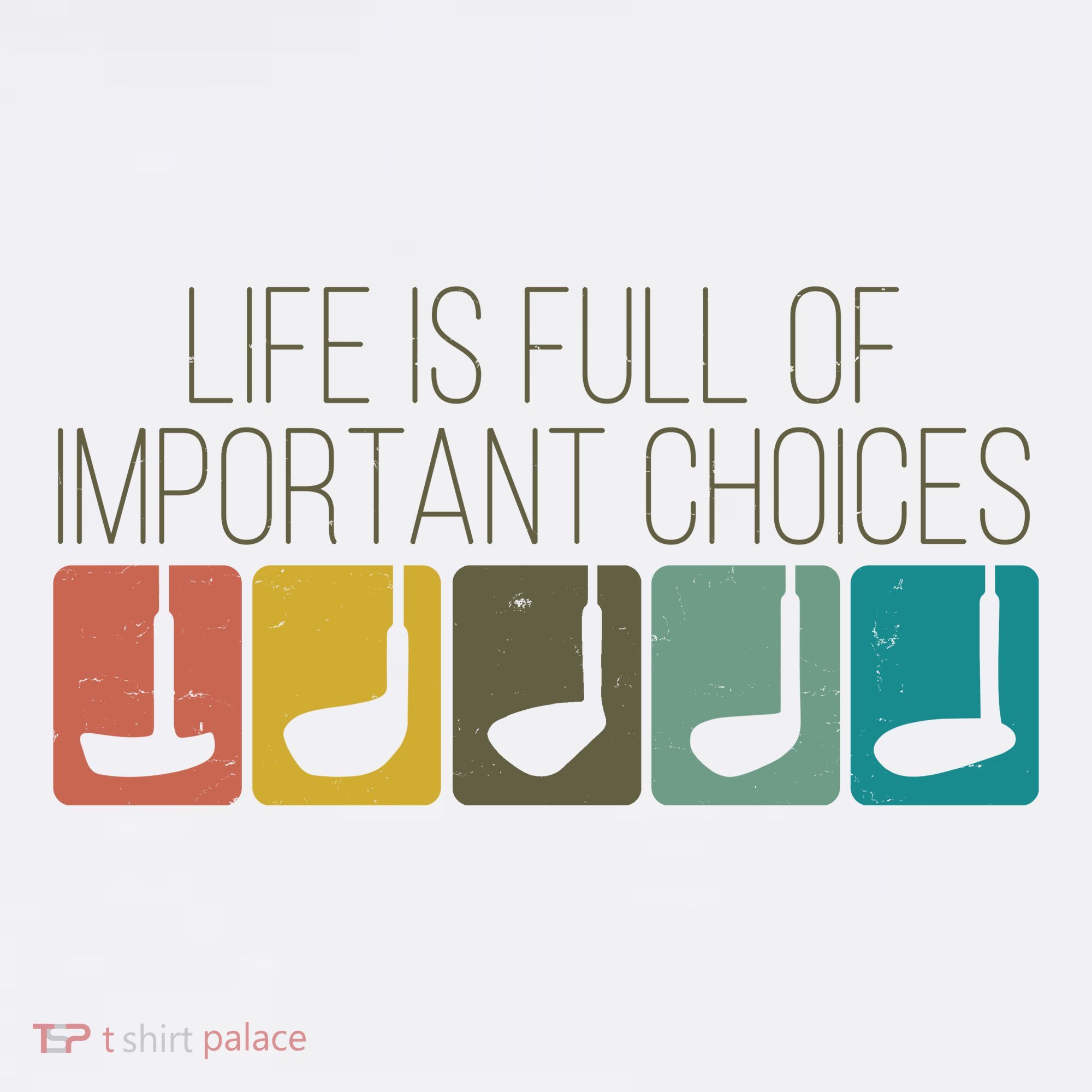Funny Life Is Full Of Important Choices Vintage Golf Golfer T-Shirt