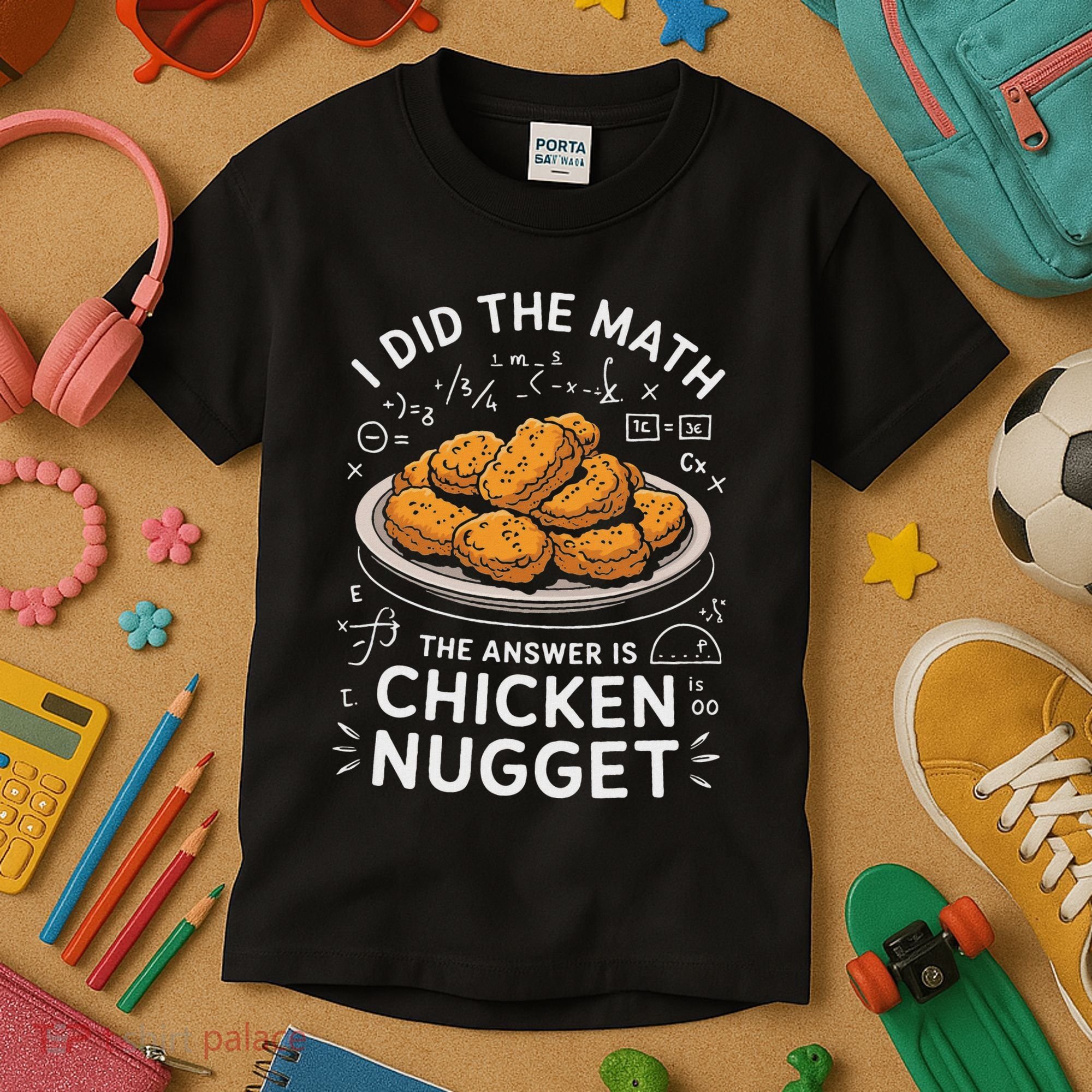 Food Lovers I Did The Math Answer Is Chicken Nugget Kids T-Shirt