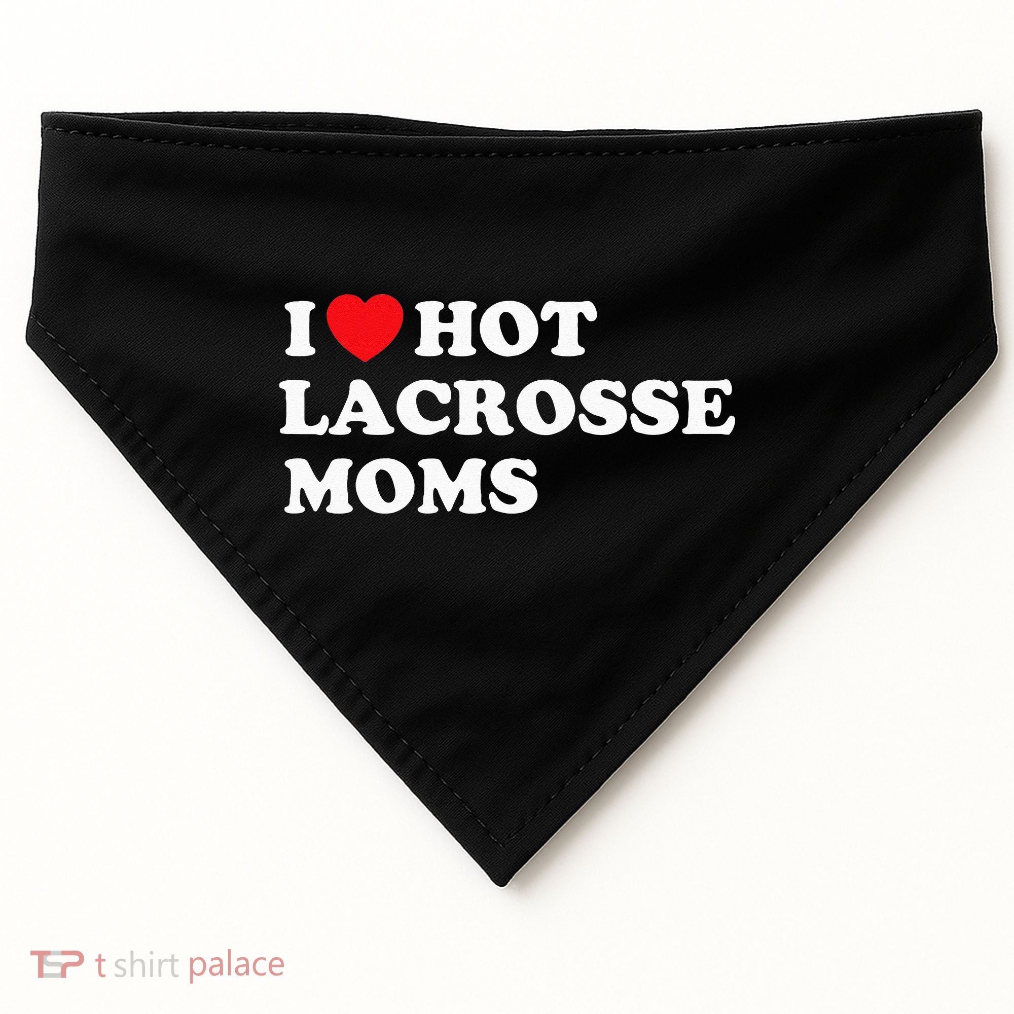 Funny Lax I Love Hot Lacrosse Moms USA-Made Doggie Bandana