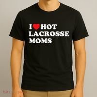 Funny Lax I Love Hot Lacrosse Moms T-Shirt thumb 3