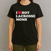 Funny Lax I Love Hot Lacrosse Moms T-Shirt thumb 4