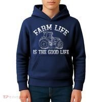 Farm Life Is The Good Life Farmer Tractor Kids Hoodie thumb 4