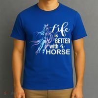 Funny Life Is Better With A Horse Gift Girls & Ladies Horses Gift T-Shirt thumb 3