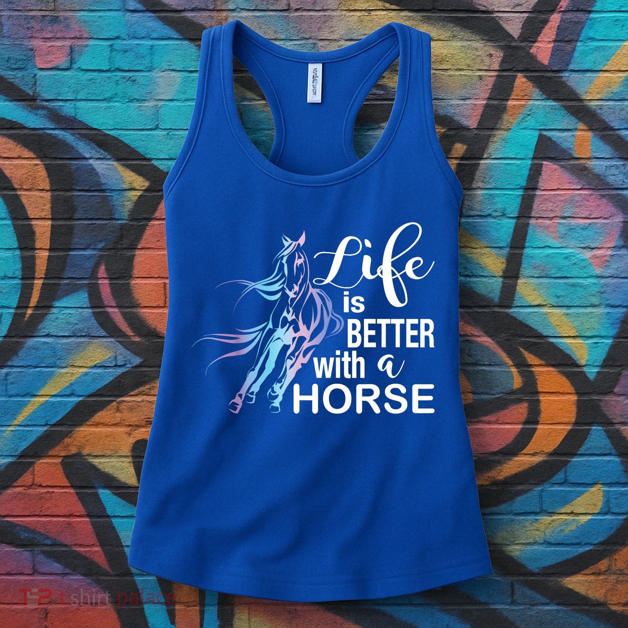 Funny Life Is Better With A Horse Gift Girls & Ladies Horses Gift Women's Tank Top