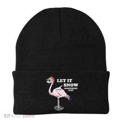 Flamingo Let It Snow Somewhere Else Christmas Gift Beanie
