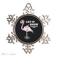 Flamingo Let It Snow Somewhere Else Christmas Gift Ornament thumb 0