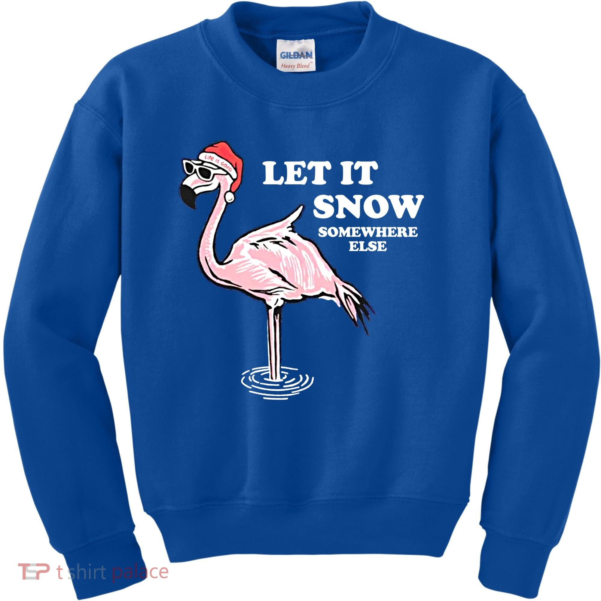 Flamingo Let It Snow Somewhere Else Christmas Gift Kids Sweatshirt