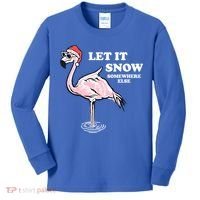 Flamingo Let It Snow Somewhere Else Christmas Gift Kids Long Sleeve Shirt thumb 0