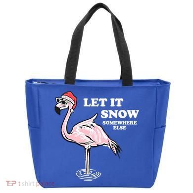 Flamingo Let It Snow Somewhere Else Christmas Gift Tote Bag