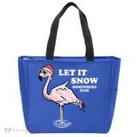 Flamingo Let It Snow Somewhere Else Christmas Gift Tote Bag thumb 0