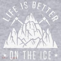 Funny Life Is Better On The Ice Mountaineering Snow Ice Climber Funny Women's Racerback Cropped Tank thumb 2