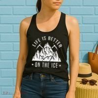 Funny Life Is Better On The Ice Mountaineering Snow Ice Climber Funny Women's Tank Top thumb 2