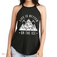 Funny Life Is Better On The Ice Mountaineering Snow Ice Climber Funny Women's Perfect Tri Rocker Tank thumb 2