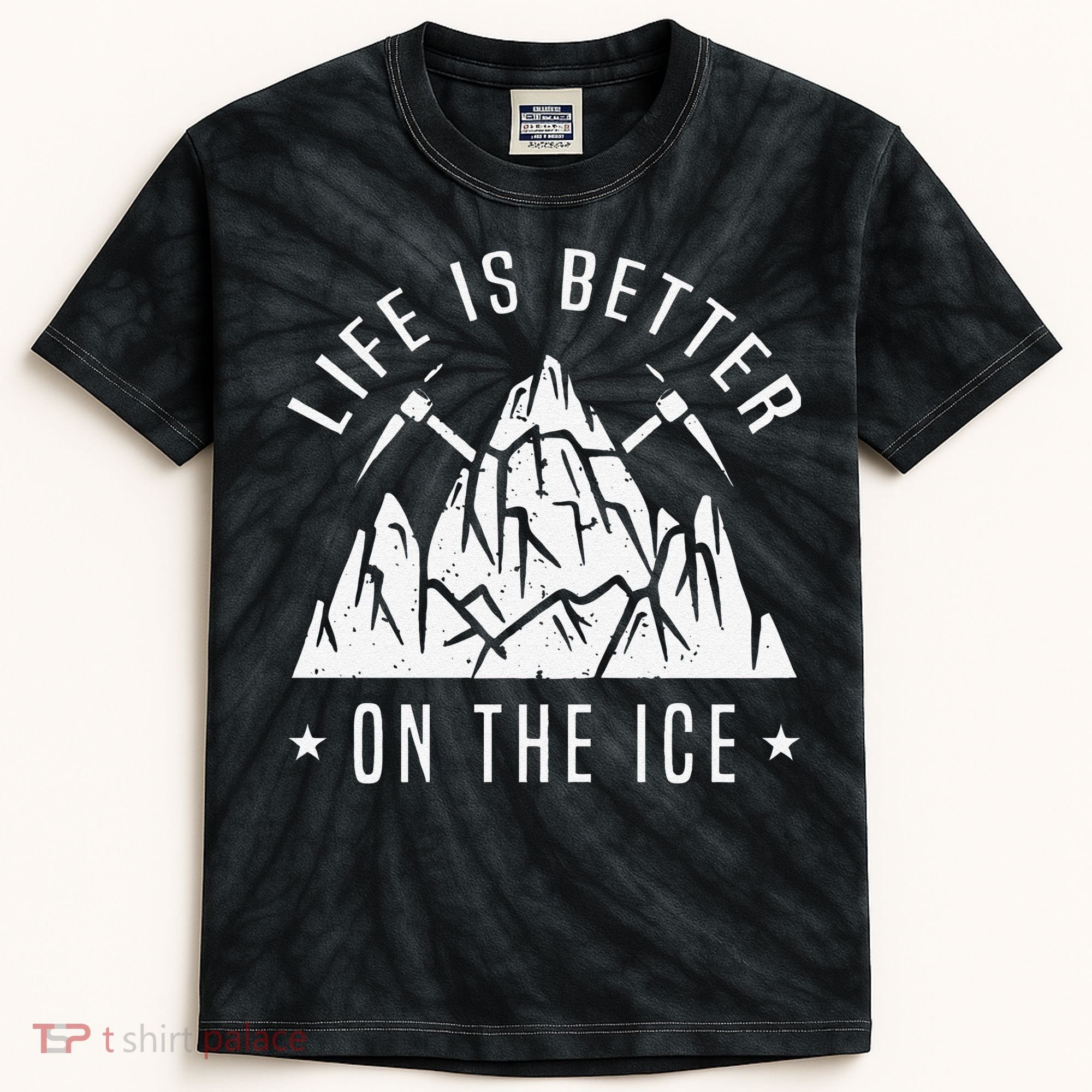 Funny Life Is Better On The Ice Mountaineering Snow Ice Climber Funny Kids Tie-Dye T-Shirt