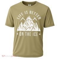 Funny Life Is Better On The Ice Mountaineering Snow Ice Climber Funny Cooling Performance Crew T-Shirt thumb 0