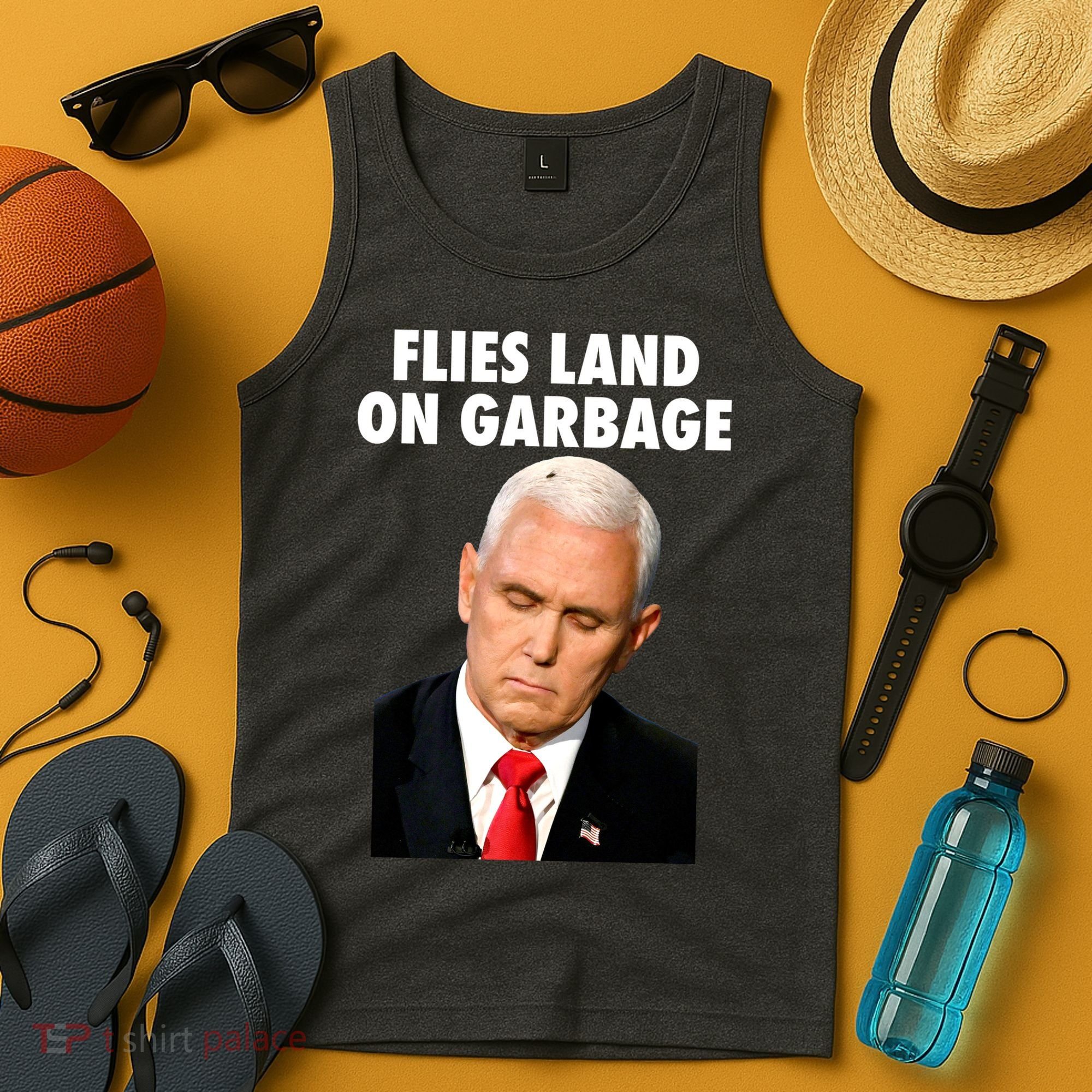 Flies Land On Garbage Mike Pence Debate Fly Tank Top