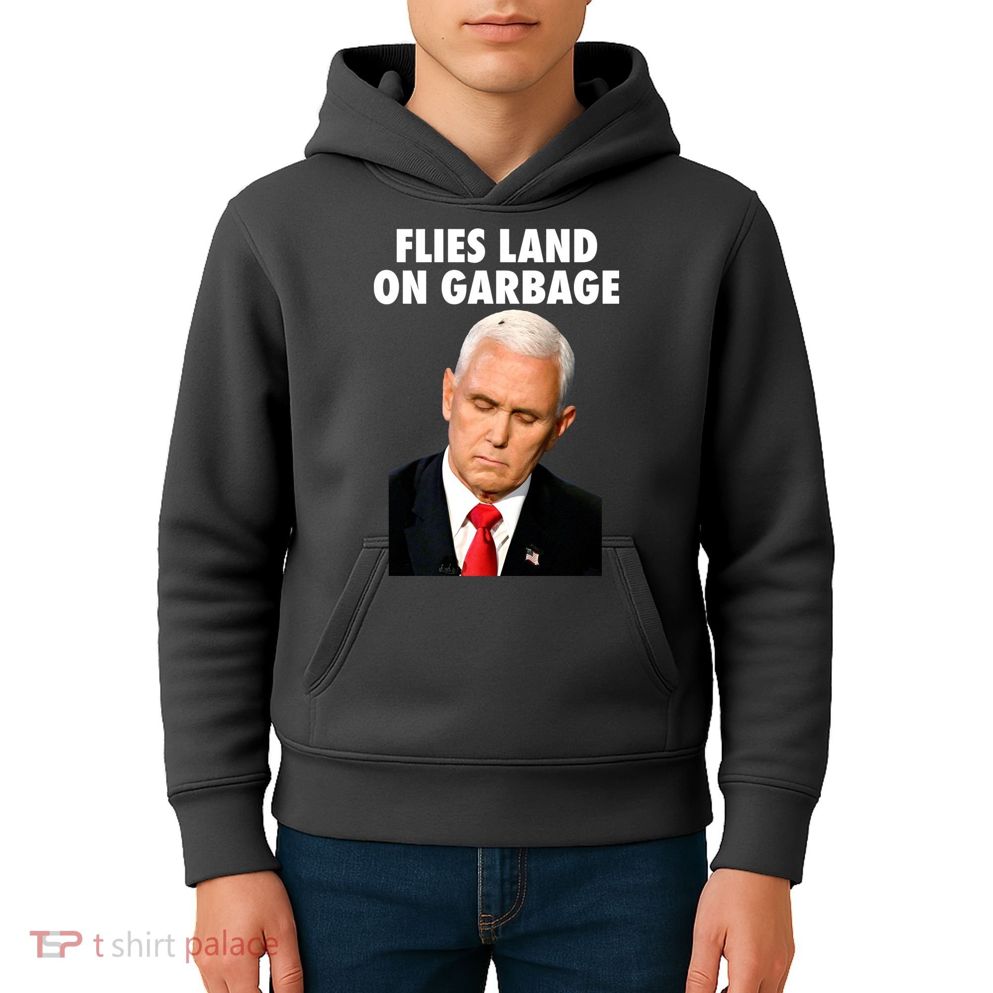 Flies Land On Garbage Mike Pence Debate Fly Kids Hoodie