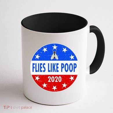Flies Like Poop Emblem Mike Pence Fly Coffee Mug back