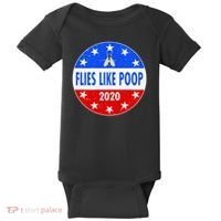 Flies Like Poop Emblem Mike Pence Fly Baby Bodysuit thumb 0
