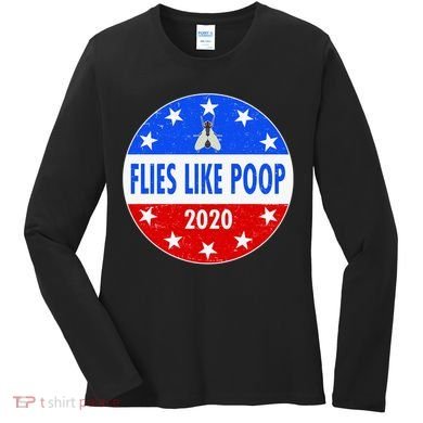 Flies Like Poop Emblem Mike Pence Fly Women's Long Sleeve Shirt