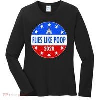 Flies Like Poop Emblem Mike Pence Fly Women's Long Sleeve Shirt thumb 0