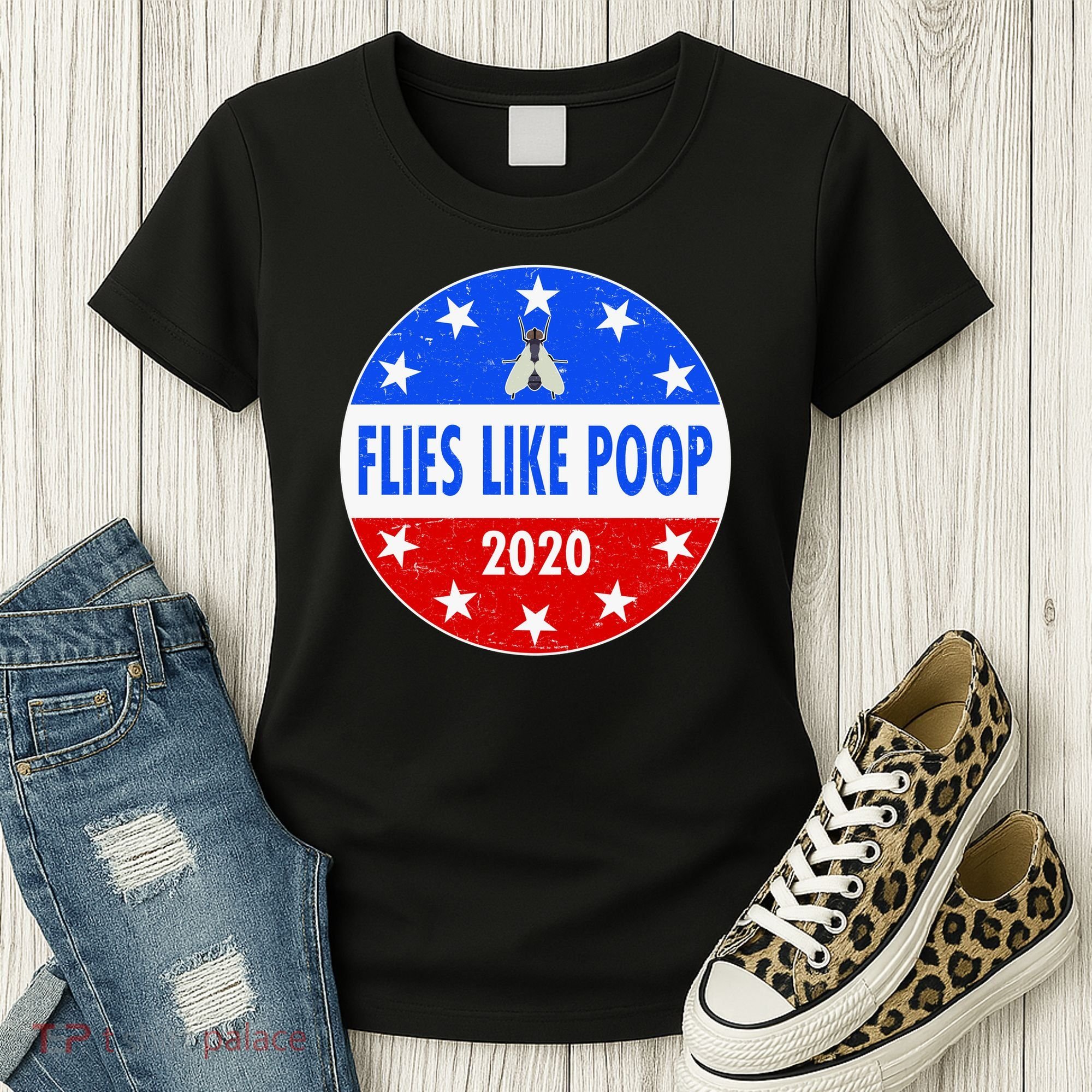 Flies Like Poop Emblem Mike Pence Fly Women's T-Shirt