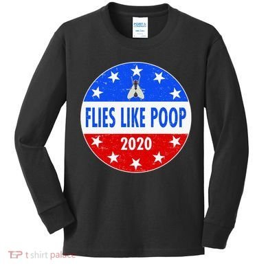Flies Like Poop Emblem Mike Pence Fly Kids Long Sleeve Shirt