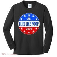 Flies Like Poop Emblem Mike Pence Fly Kids Long Sleeve Shirt thumb 0