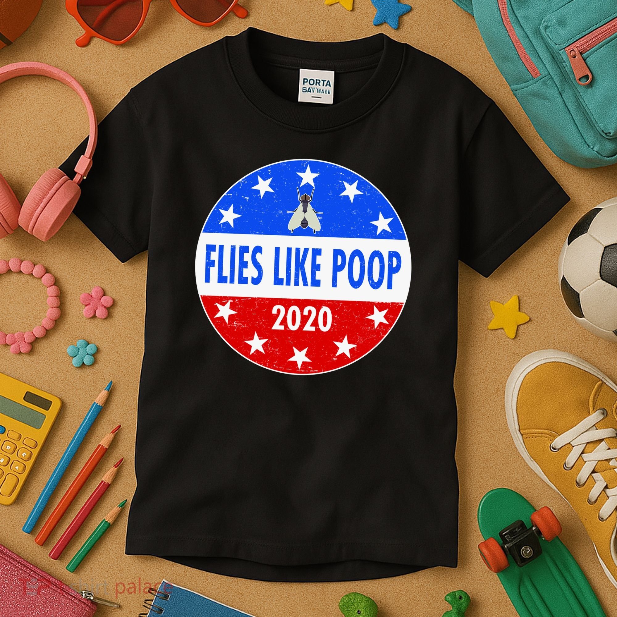 Flies Like Poop Emblem Mike Pence Fly Kids T-Shirt