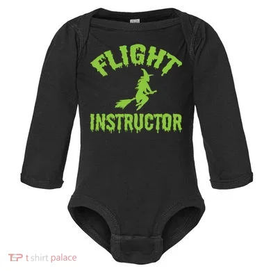Flight Instructor Witch Baby Long Sleeve Bodysuit