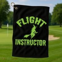 Flight Instructor Witch Golf Towel thumb 1