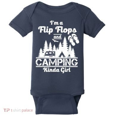 Flip Flops and Camping Kinda Girl Baby Bodysuit