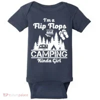 Flip Flops and Camping Kinda Girl Baby Bodysuit thumb 0