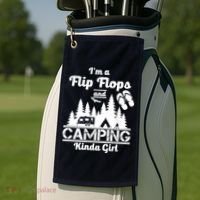 Flip Flops and Camping Kinda Girl Golf Towel thumb 2
