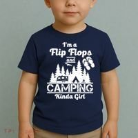 Flip Flops and Camping Kinda Girl Toddler T-Shirt thumb 2